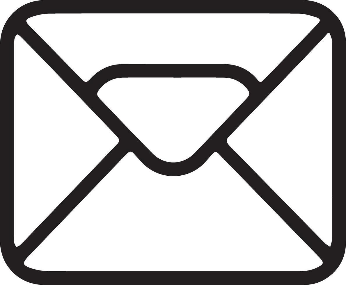 Minimalistic Icon of a Message Envelope with Black Outline for Business and Office Communication vector