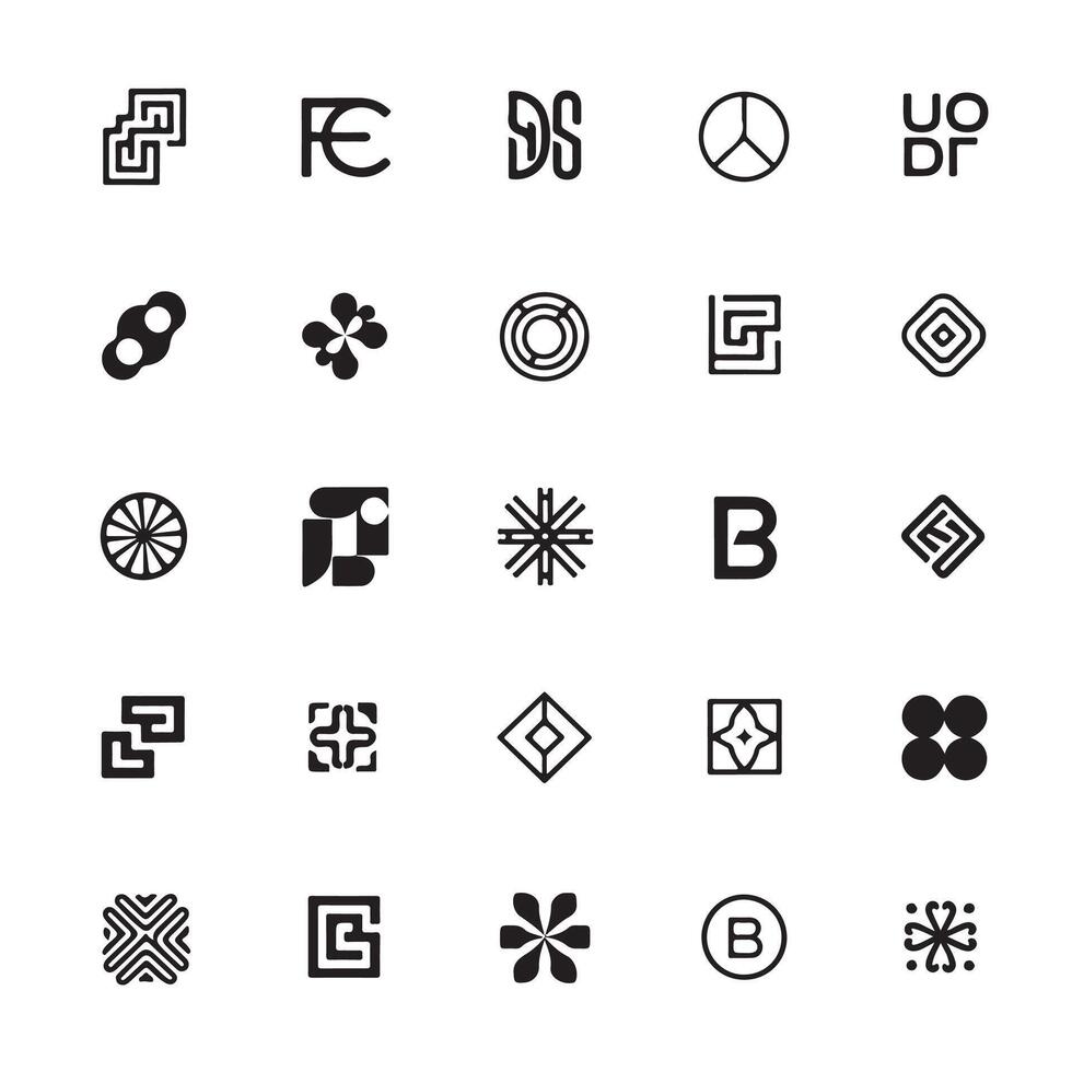 Geometric logo Design Elements Collection. vector