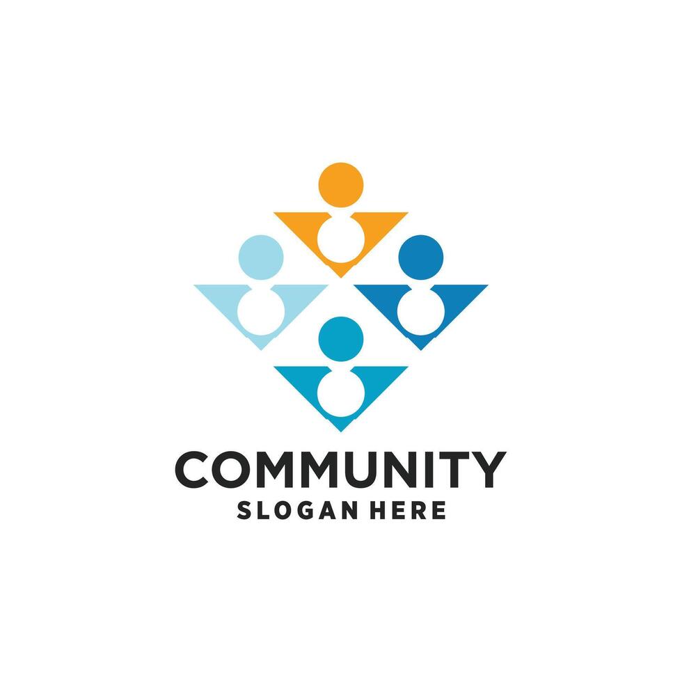 community logo design with modern creative style vector