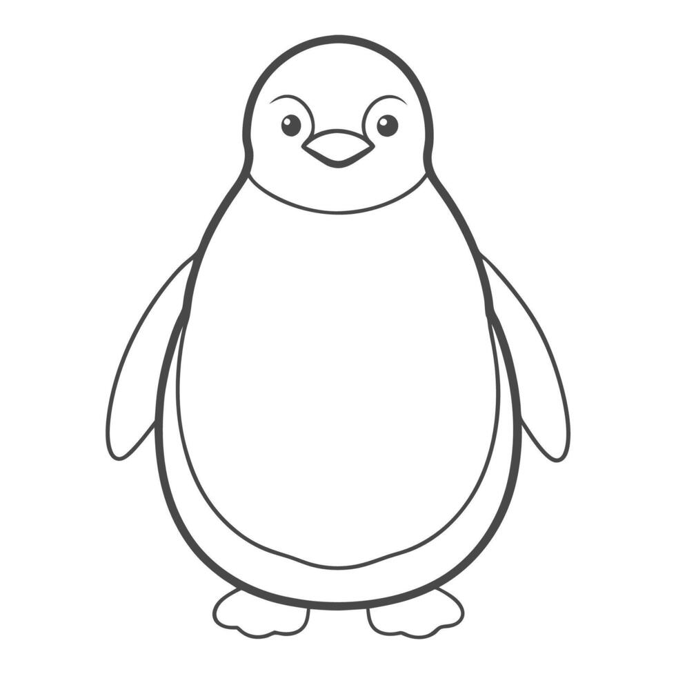 a black and white drawing of a penguin vector
