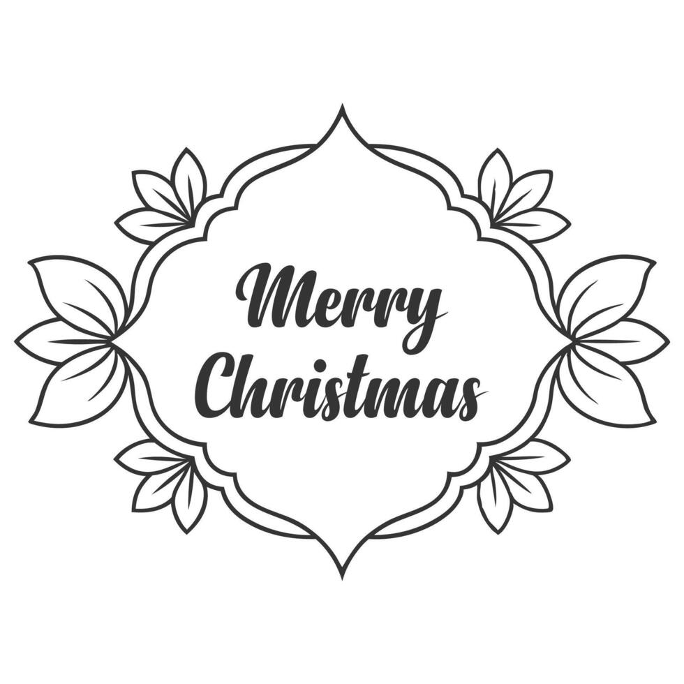 Merry Christmas IN floral frame design vector