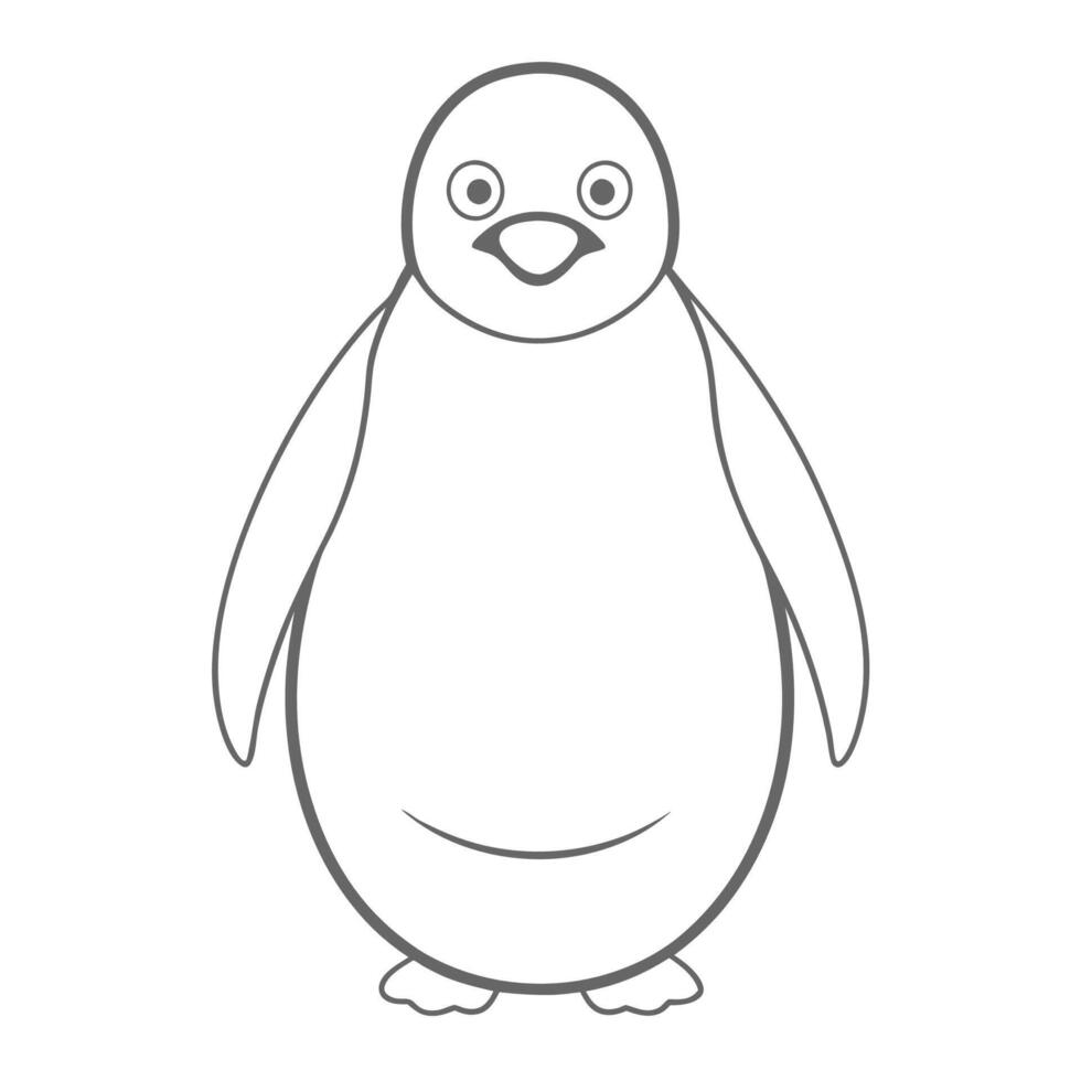a black and white drawing of a penguin for coloring vector