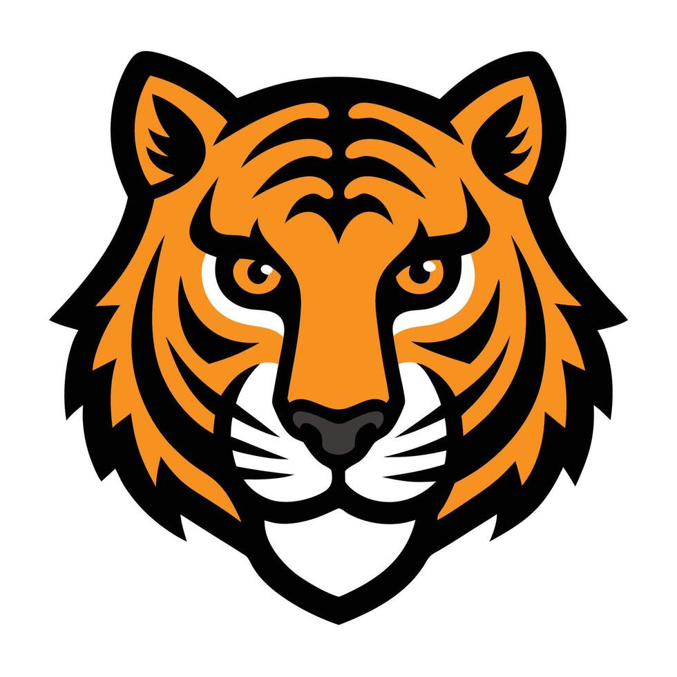 tiger head logo design vector