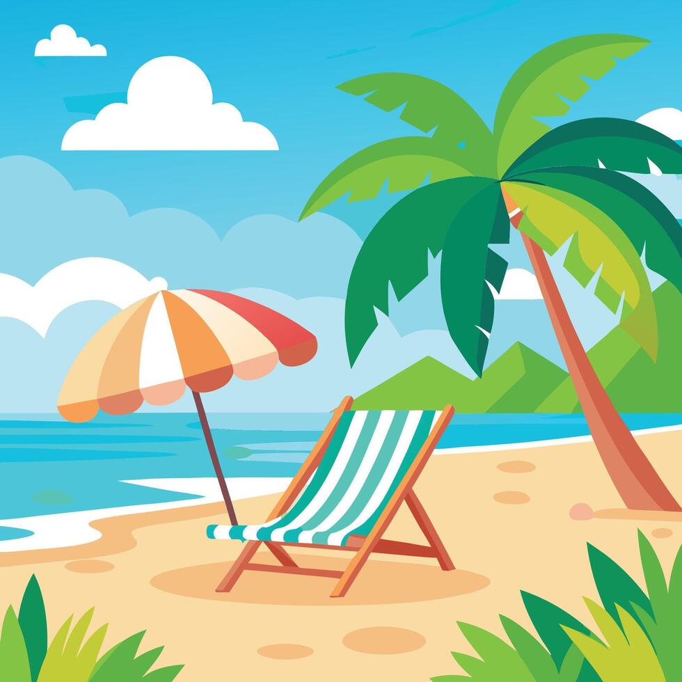 nice scenario of sea beach vector