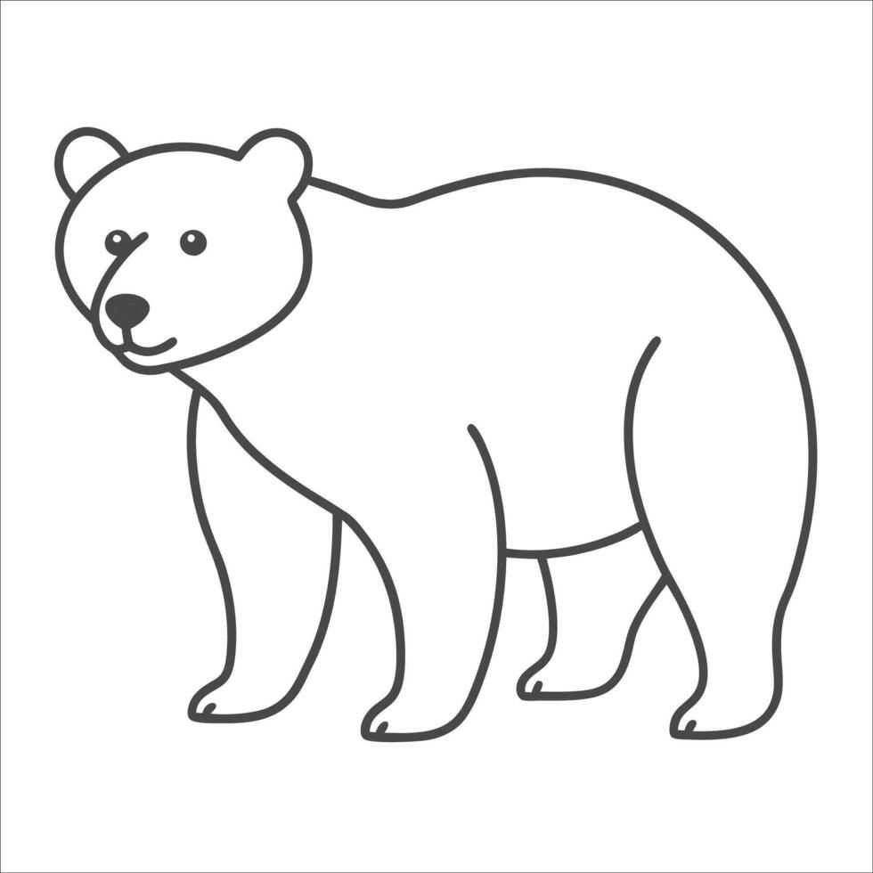 a nice bear outline for coloring pages vector