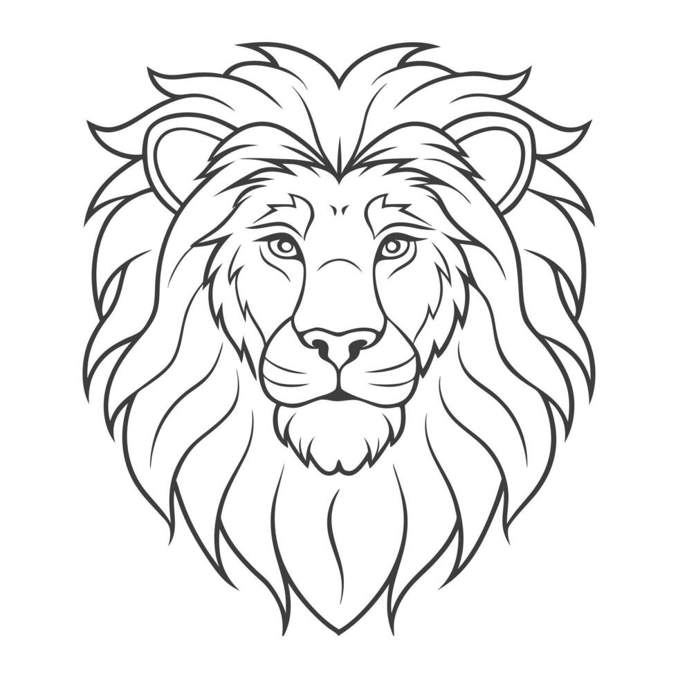a peaceful lion eps vector
