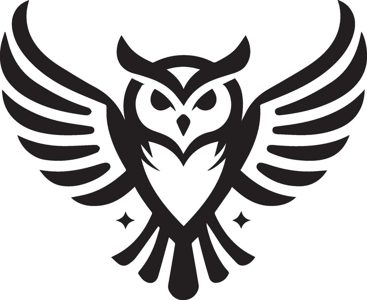 A black and white owl emblem silhouette 50646564 Vector Art at Vecteezy