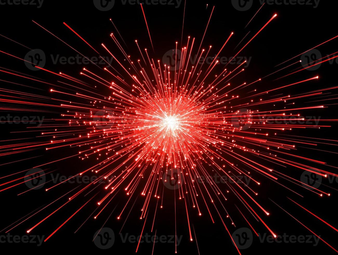 striking display of fiery red particles bursts outward, forming a brilliant sphere of energy that illuminates the dark void. The dynamic explosion captivates with its vibrant dispersal. photo