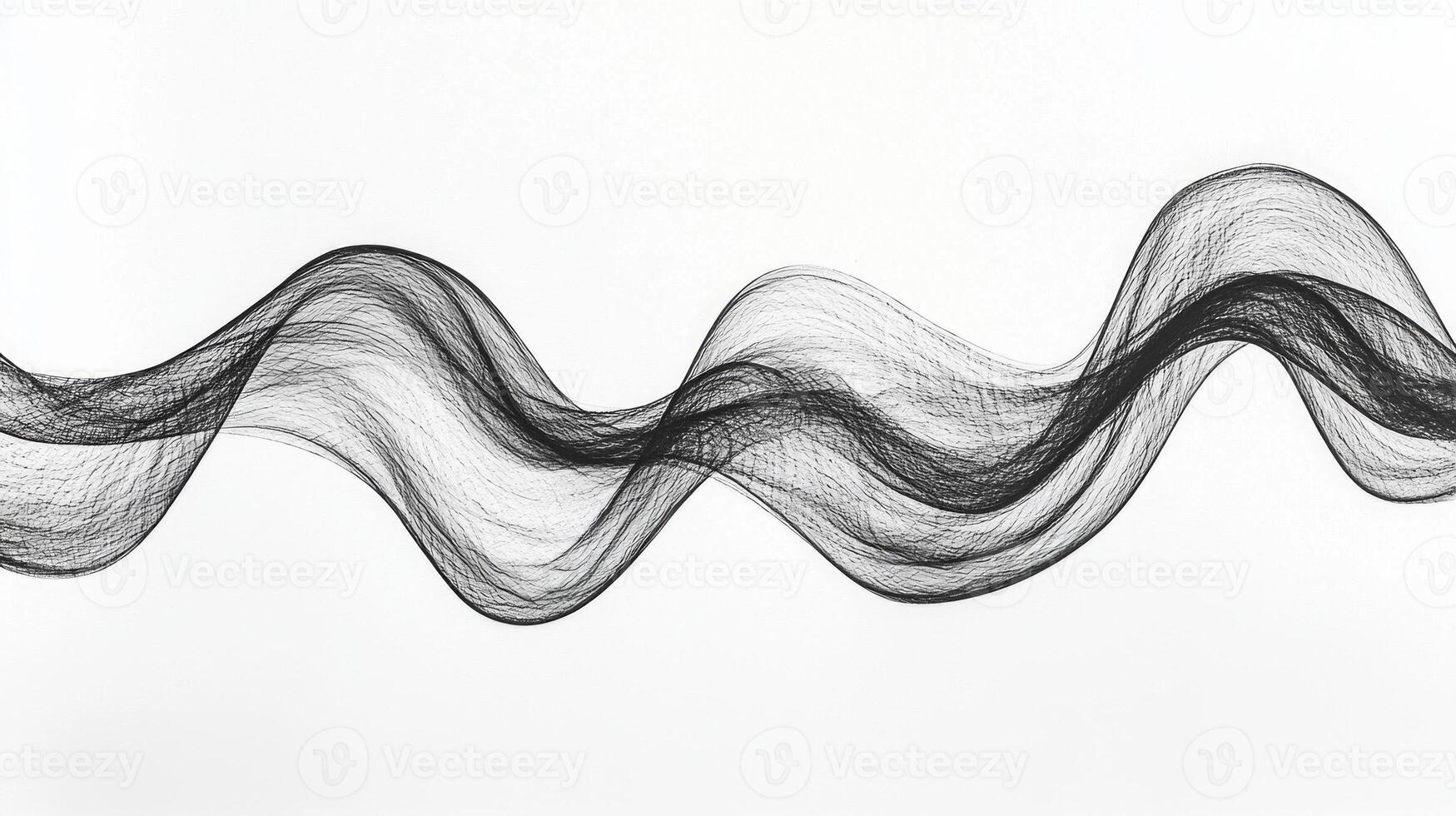 A swirling plume of black smoke rises gracefully, curling and twisting in a mesmerizing dance against a pristine white background, highlighting its delicate shading and texture. photo