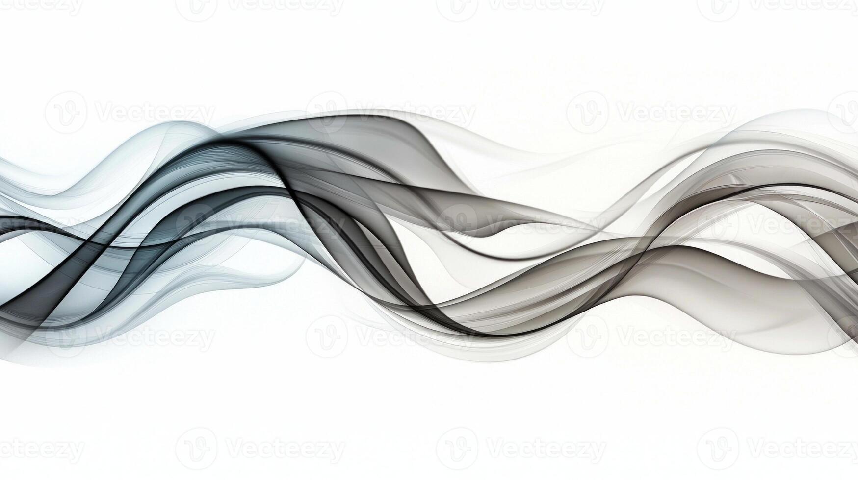 Black smoke tendrils gracefully rise and swirl, creating a mesmerizing pattern against a stark white background. The interplay of rich black hues fading into gray adds depth and intrigue. photo