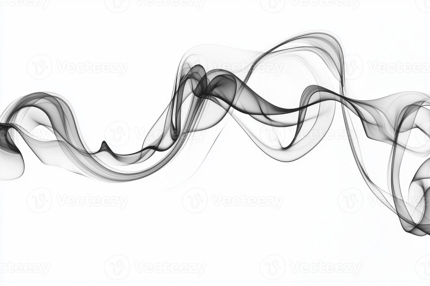 Thick black smoke swirls and billows against a pure white backdrop, forming soft, changing shapes that evoke a sense of movement and artistic elegance photo