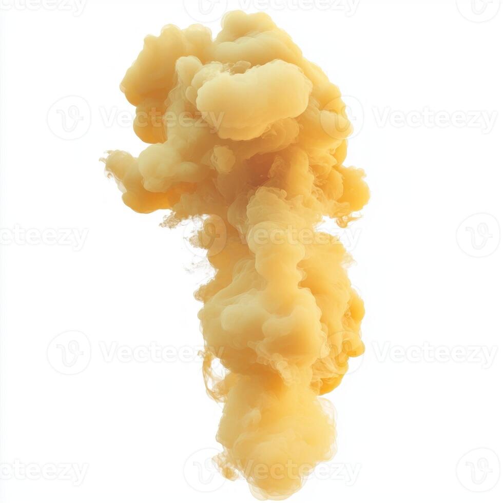 Soft yellow smoke swirls upward, gracefully dissipating into the air. The vibrant colors capture a feeling of lightness and creativity in a serene environment. photo