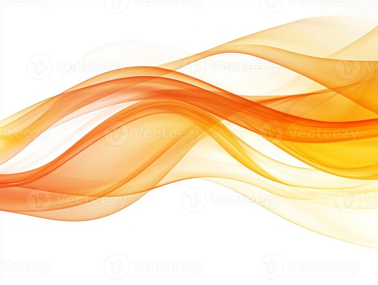 Vibrant orange smoke elegantly rises and swirls against a pristine white background, creating captivating trails that shift from bold tones to soft, light hues, showcasing a stunning visual art form. photo
