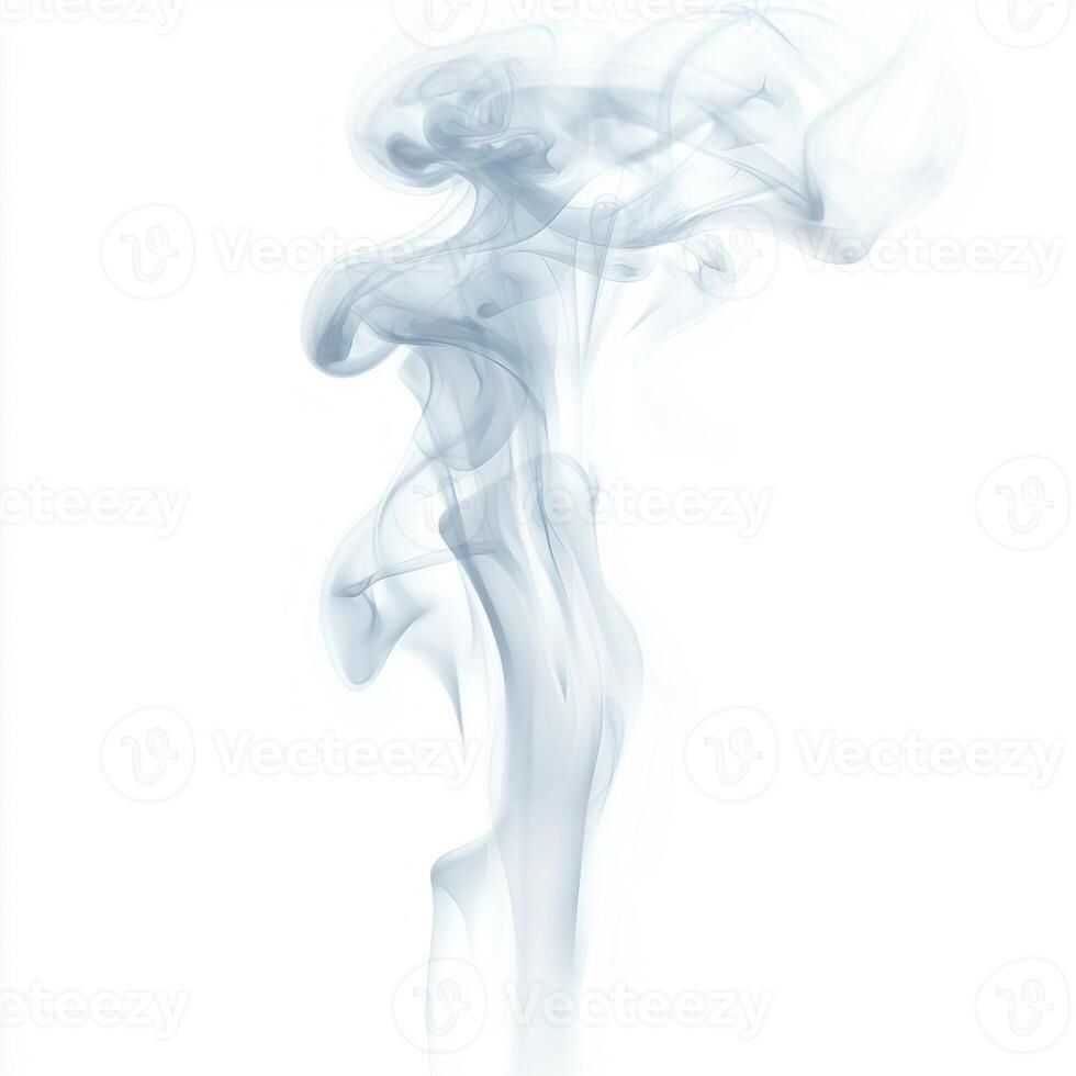 Soft blue wisps of smoke rise gently, transitioning into transparency. The delicate tendrils create a serene and dreamlike quality, perfect for artistic inspiration. photo