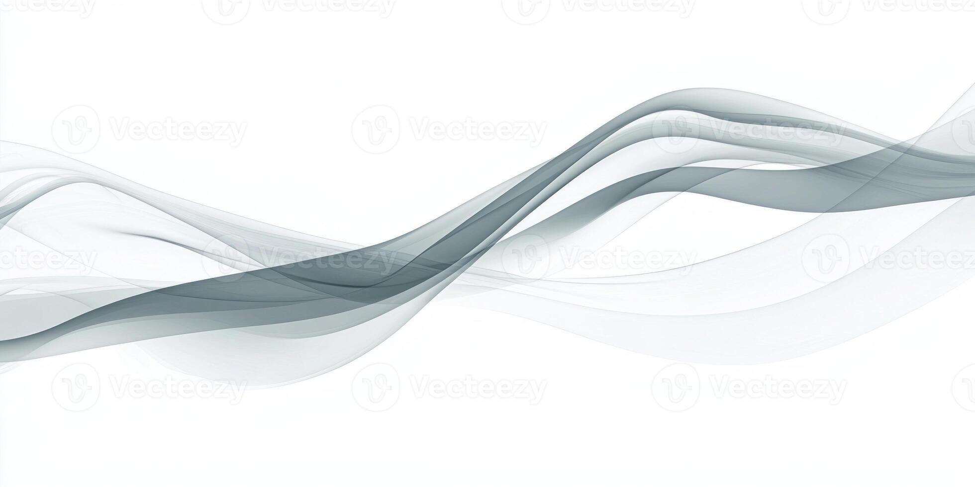 gray smoke rises in soft, wavy trails, twisting dynamically against a clean white background. The texture and transition of shades create an enchanting, dreamlike atmosphere. photo