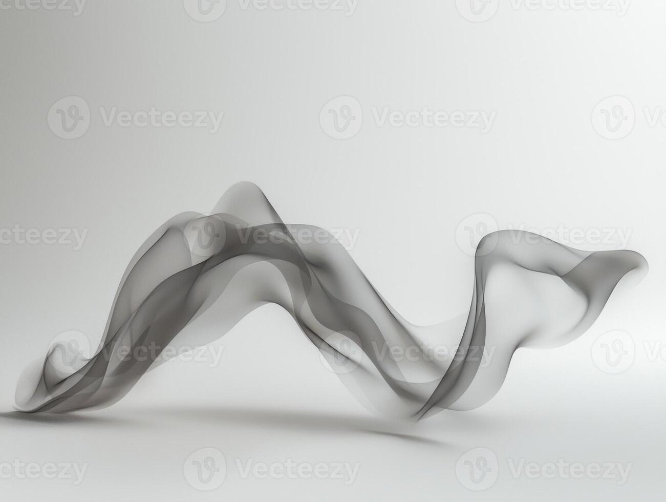 Swirling gray smoke creates a mesmerizing display as it rises and curls, artistically contrasting with the bright white background, evoking a sense of tranquility and movement. photo