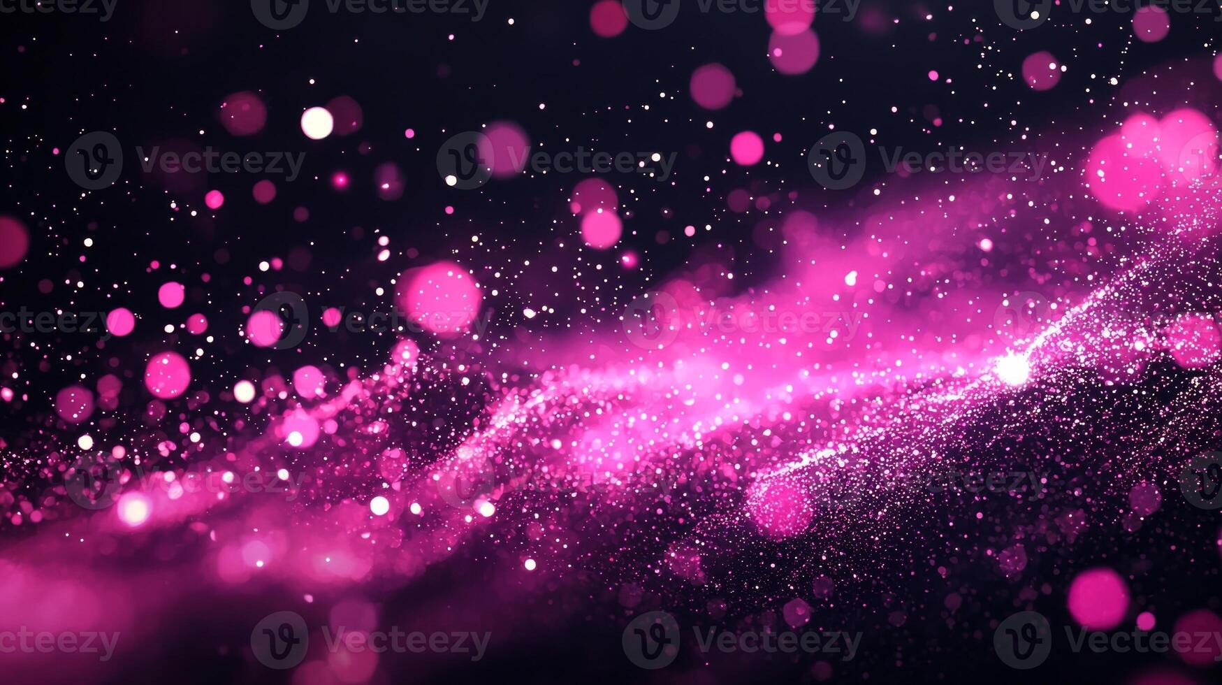 Bright pink dots illuminate the black canvas, creating a stunning cosmic effect that evokes a sense of wonder and tranquility. The minimalist design enhances the ethereal beauty. photo