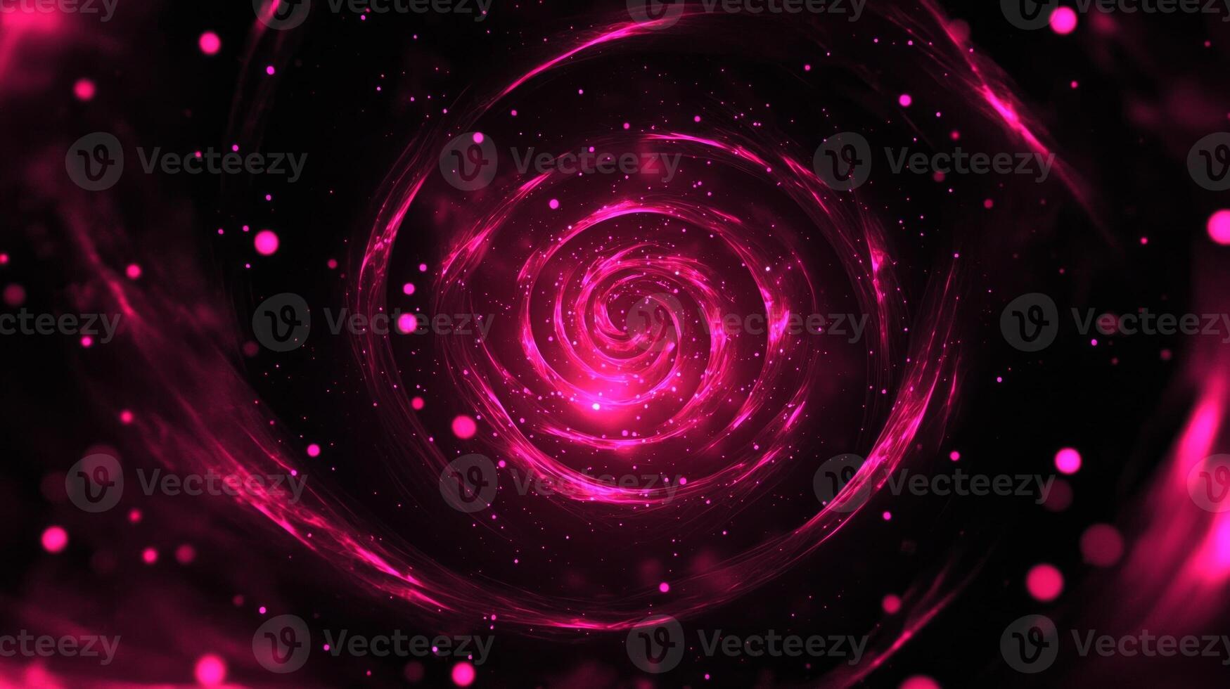 Clusters of pink dots create a mesmerizing swirling pattern, softly illuminating the dark backdrop. The abstract design evokes a sense of cosmic wonder and tranquility. photo