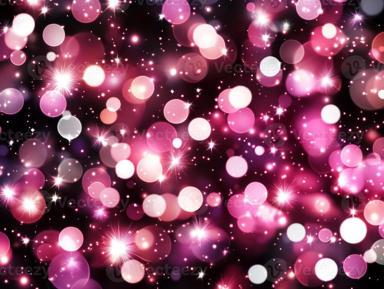 enchanting array of small pink dots glimmers on a black background, radiating differing intensities and creating a mesmerizing cosmic effect reminiscent of distant stardust. photo