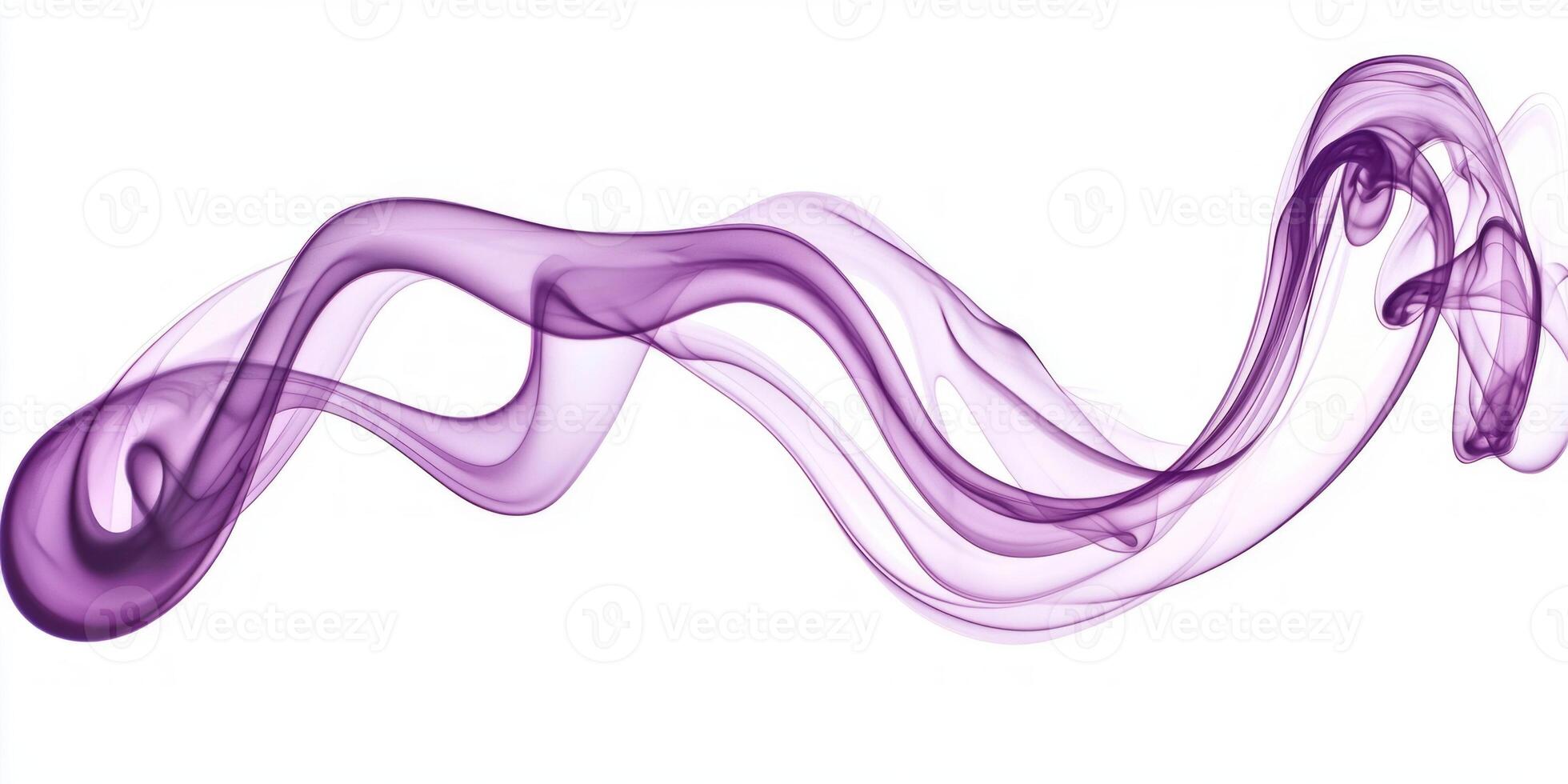 stunning violet smoke plume twists and expands upwards, showcasing a mesmerizing blend of dark and light purples against a pristine white background, creating an artistic visual display. photo