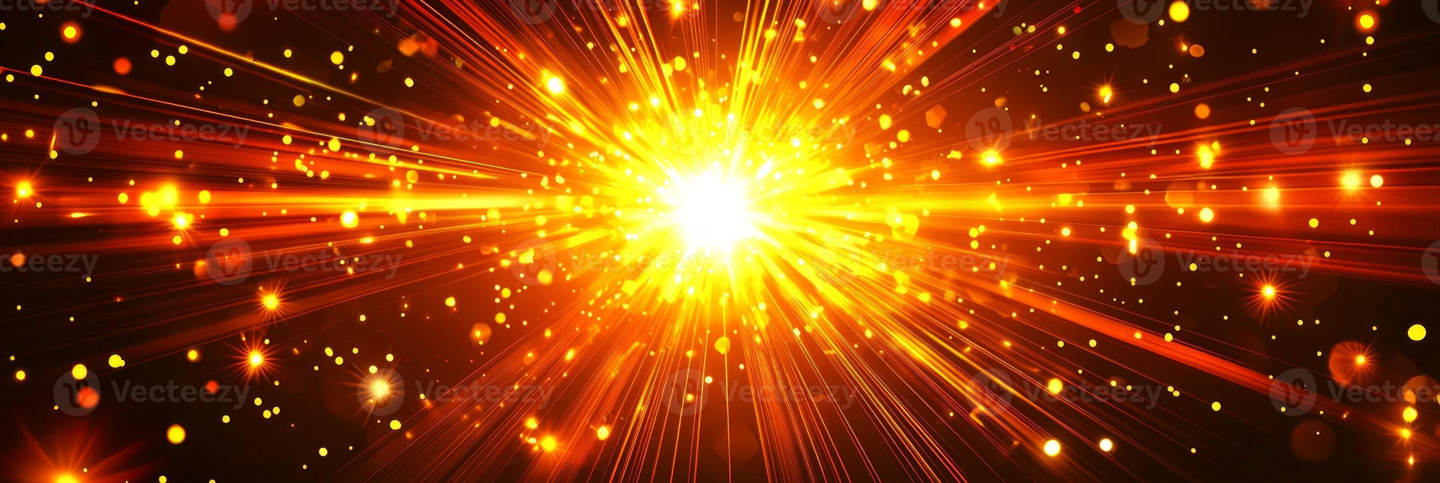 stunning display of fiery orange particles erupts, radiating energy and scattering outward in a dazzling cosmic burst, captivating the viewer with its brilliance and motion. photo
