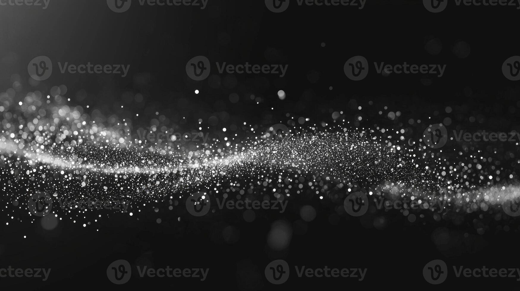 Silver dots elegantly disperse across a dark backdrop, resembling distant constellations. This cosmic arrangement emits a gentle glow, enhancing its minimalist allure. photo
