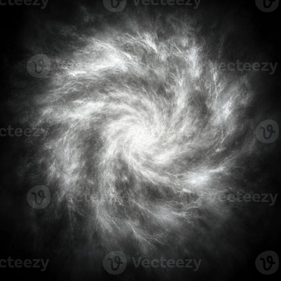 Swirling silver particles radiate softly, creating a mesmerizing nebula-like formation that radiates ethereal beauty in the darkness, evoking a sense of cosmic wonder. photo