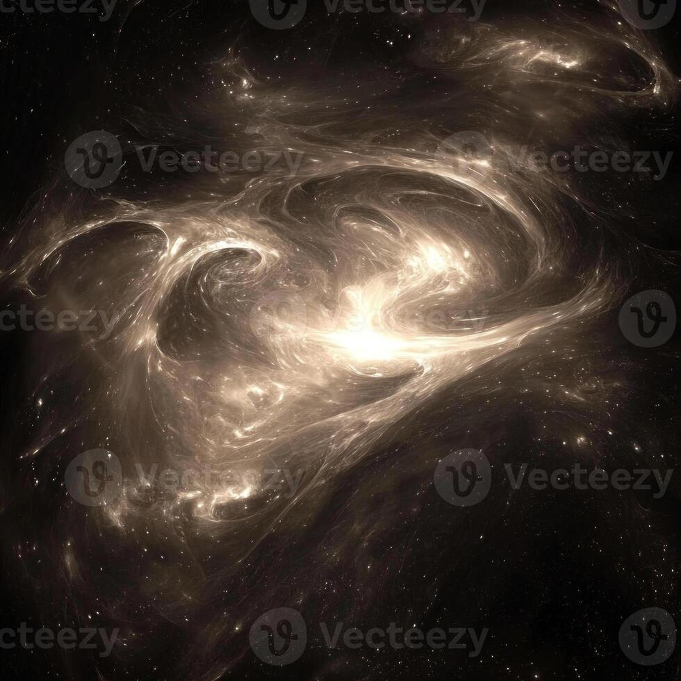 Softly glowing silver particles swirl in an ethereal dance, forming a stunning, nebula-like structure against a deep black background, evoking a sense of cosmic wonder. photo