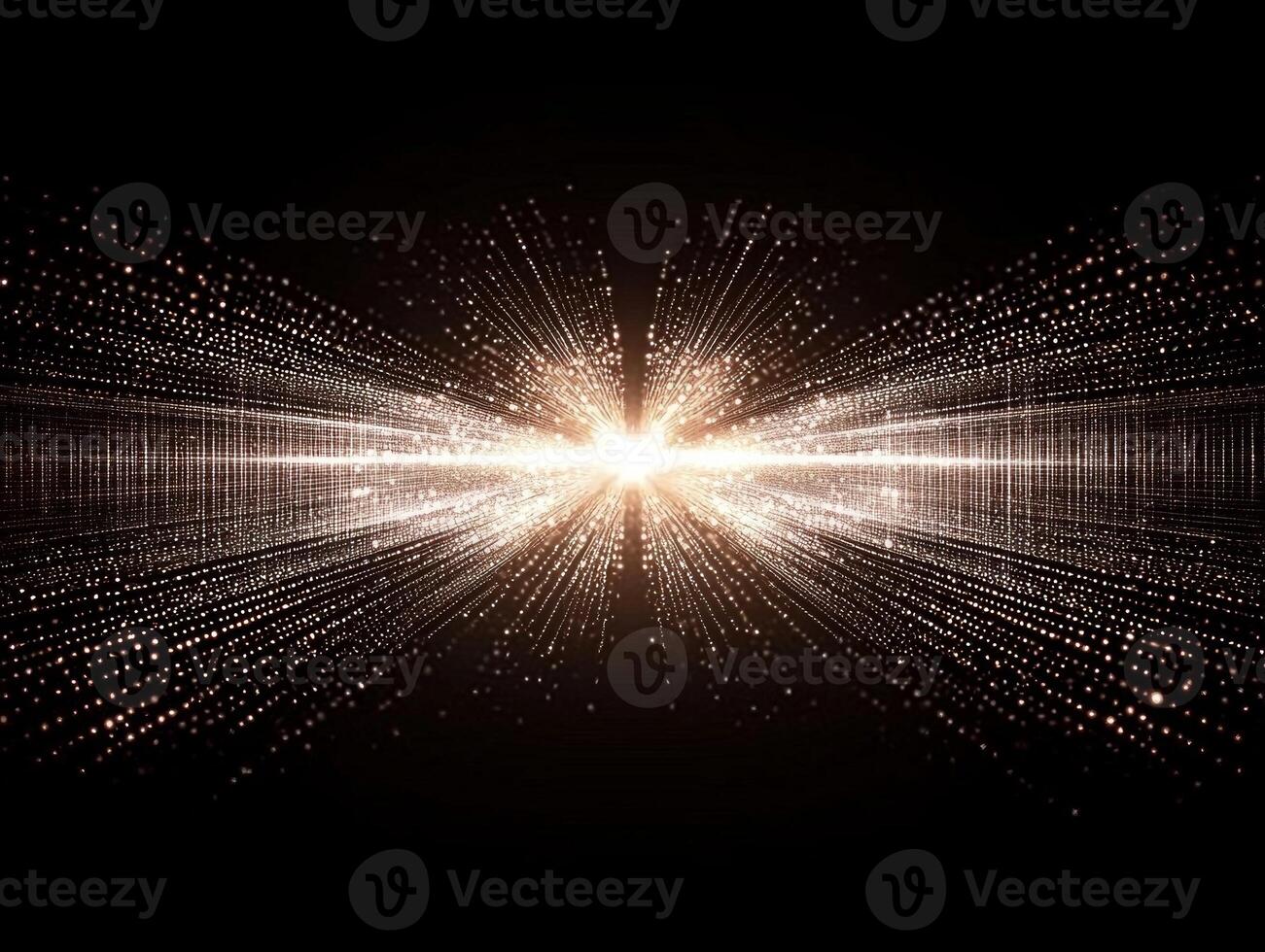 Silver dots and particles burst outwards with vibrant energy from the center, creating a high-contrast spectacle against a deep black backdrop, capturing a sense of movement and brilliance. photo