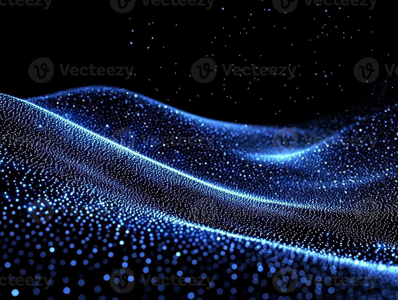 Small blue dots glow with varying intensities, creating a mesmerizing cosmic pattern reminiscent of stars in a vast night sky, captivating the viewer's imagination. photo