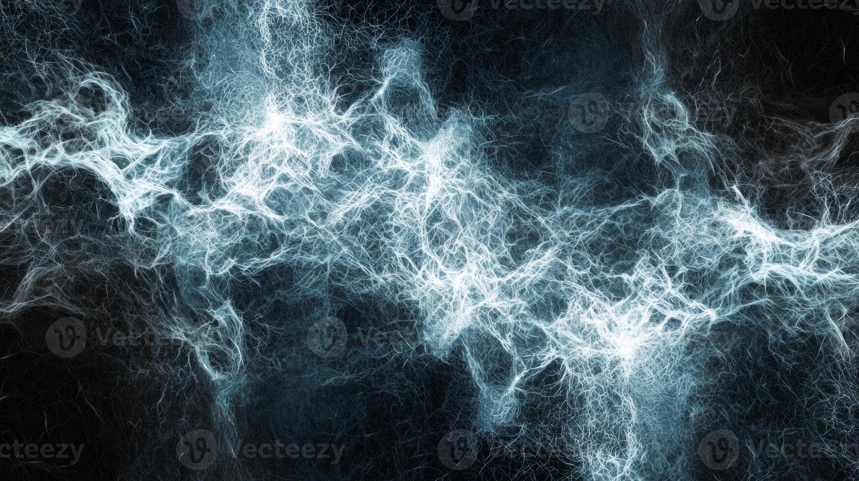 An abstract arrangement of blue particles expands outward, creating a stunning burst of electric energy. The intense glow of each particle enhances the cosmic theme, evoking feelings of vastness. photo