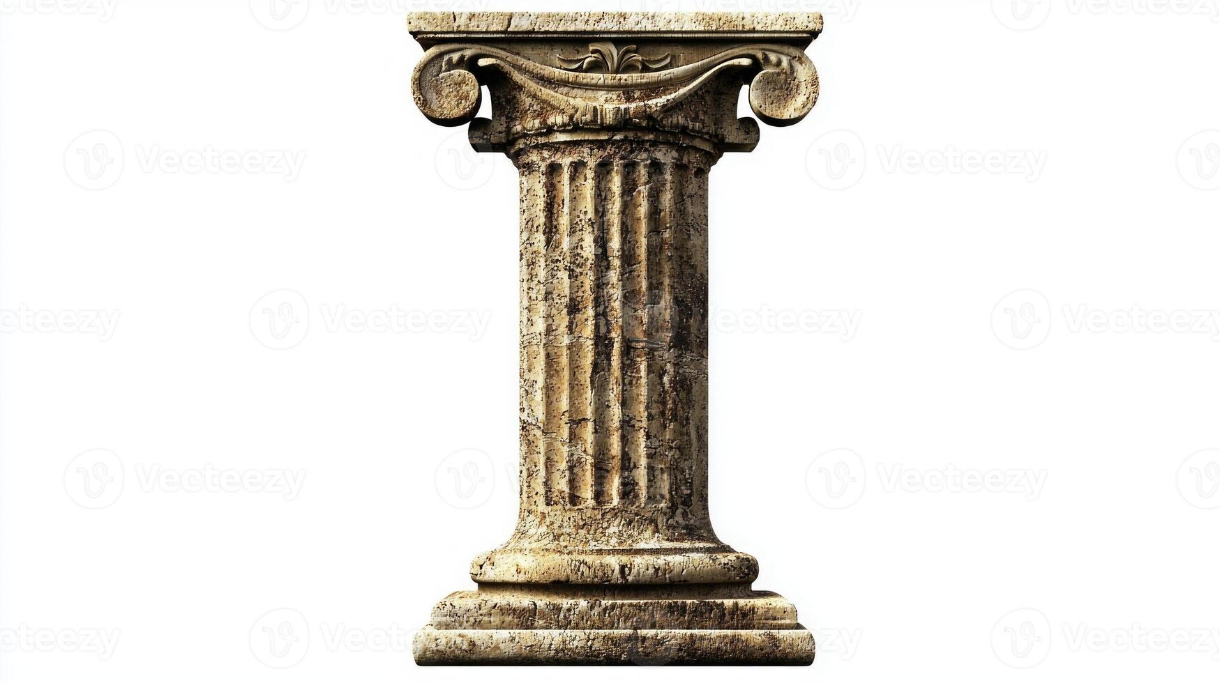 artwork features the letter I designed with a stunning antique column texture, creating a sophisticated look against a pristine white backdrop, emphasizing classic elegance. photo