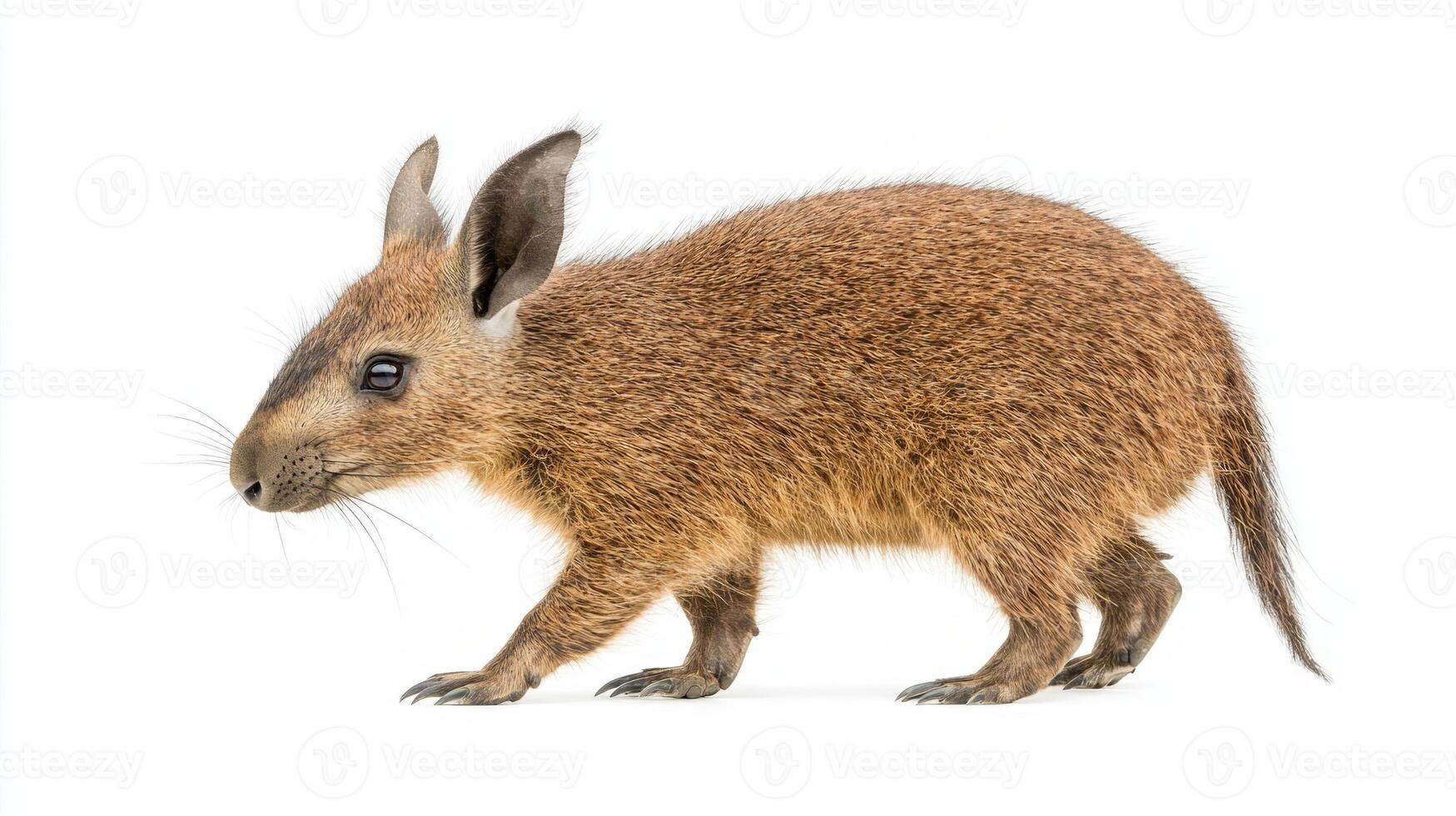 aardvark gracefully stands, displaying its unique features like the elongated snout and sharp claws, embodying the essence of this fascinating creature in complete isolation. photo