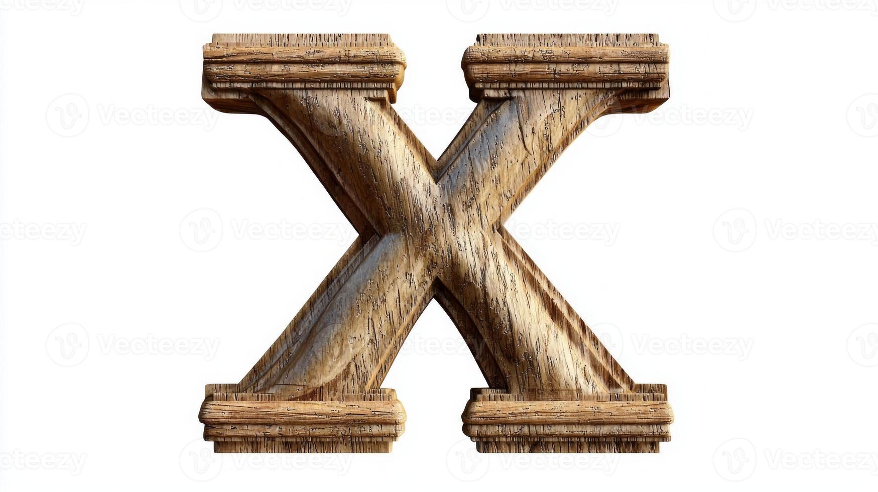 detailed representation of the letter X crafted with an antique column texture, set against a pure white background, perfect for creative design projects or typography. photo