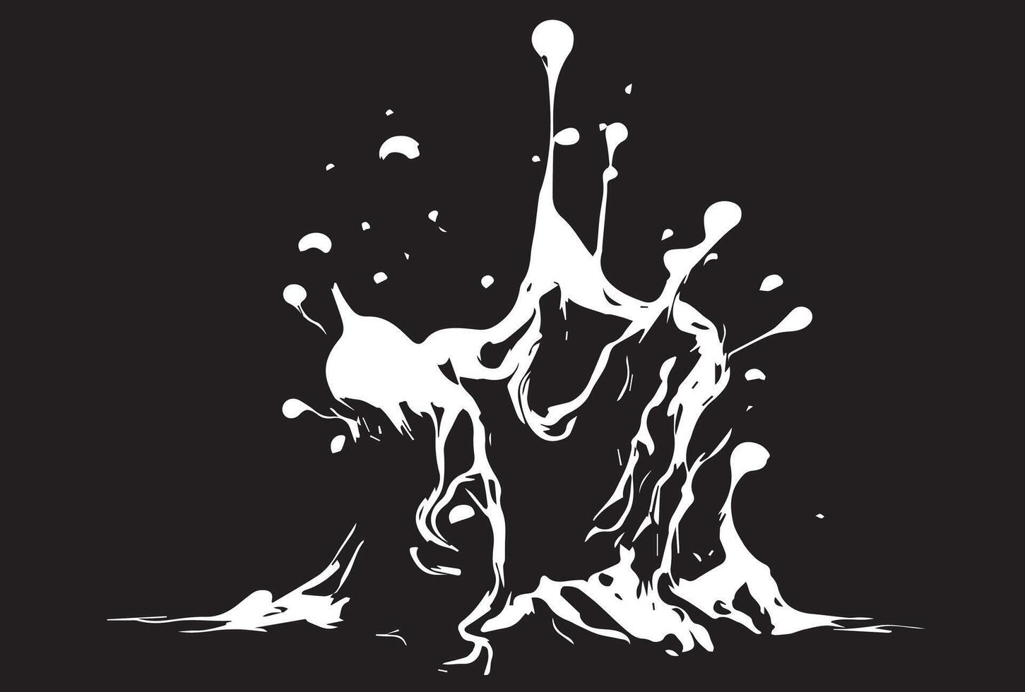 This is a paint splash on a speaker isolated on a black background. vector