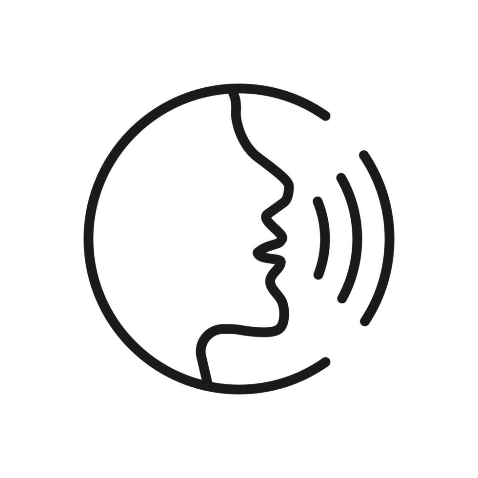 Voice Command with Sound Waves. Person Conversation Speech. Man Talk Control and Voice Recognition vector