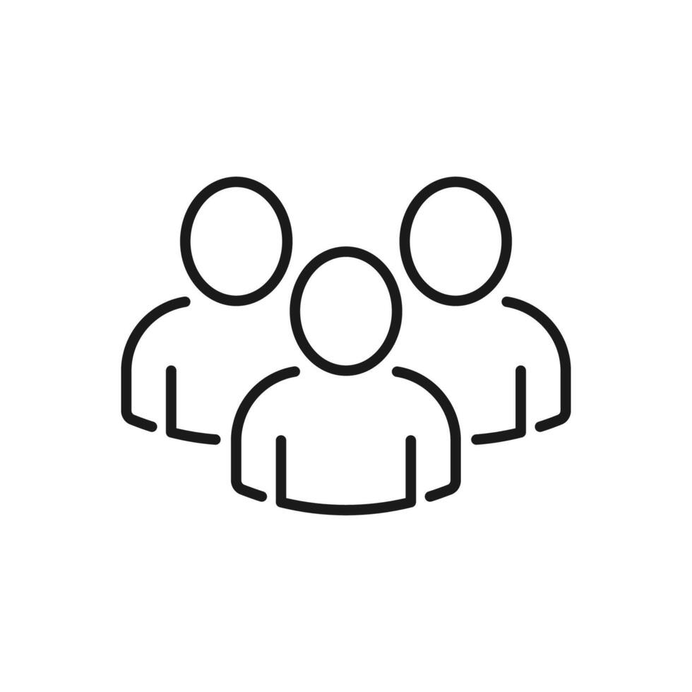 a group of people in a line drawing vector