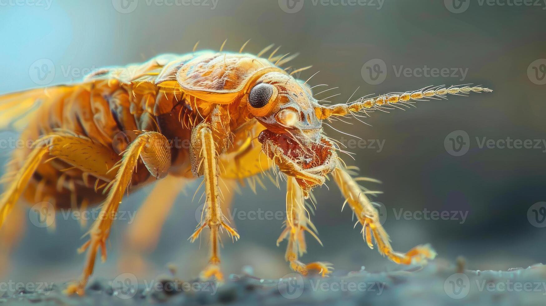 A close-up photograph of a large, cockroach-like insect with a squishy body and long antennae. photo