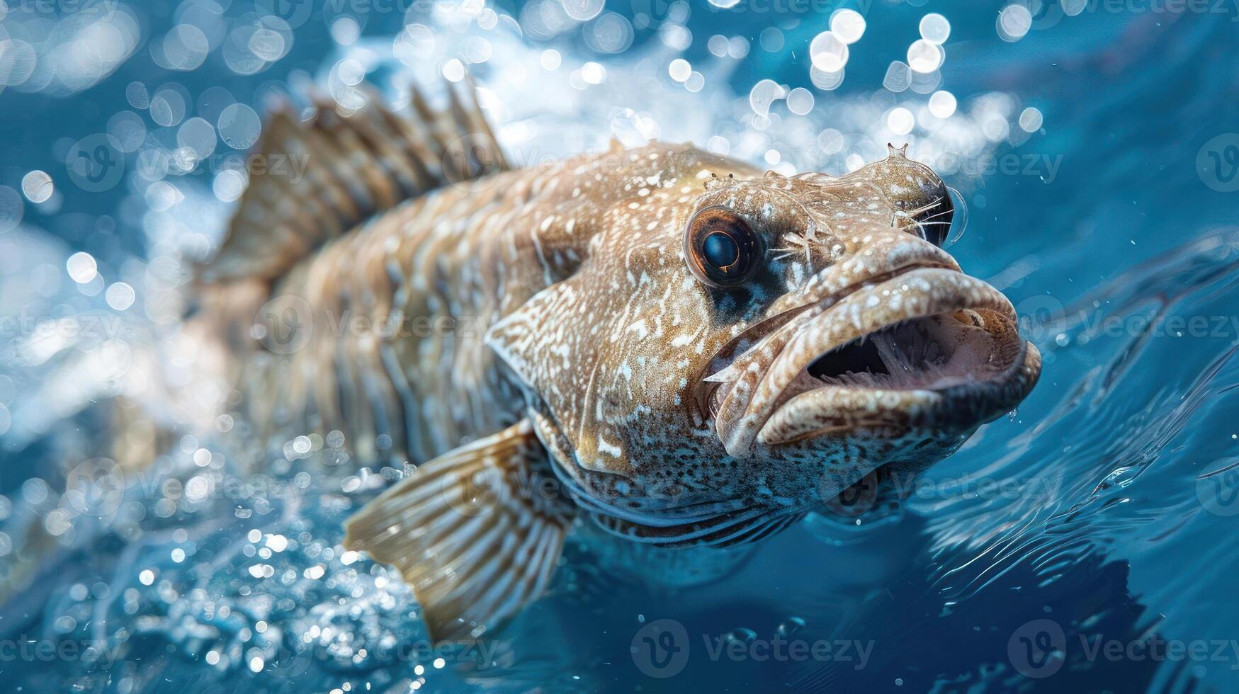 A colorful fish swimming in the ocean. photo