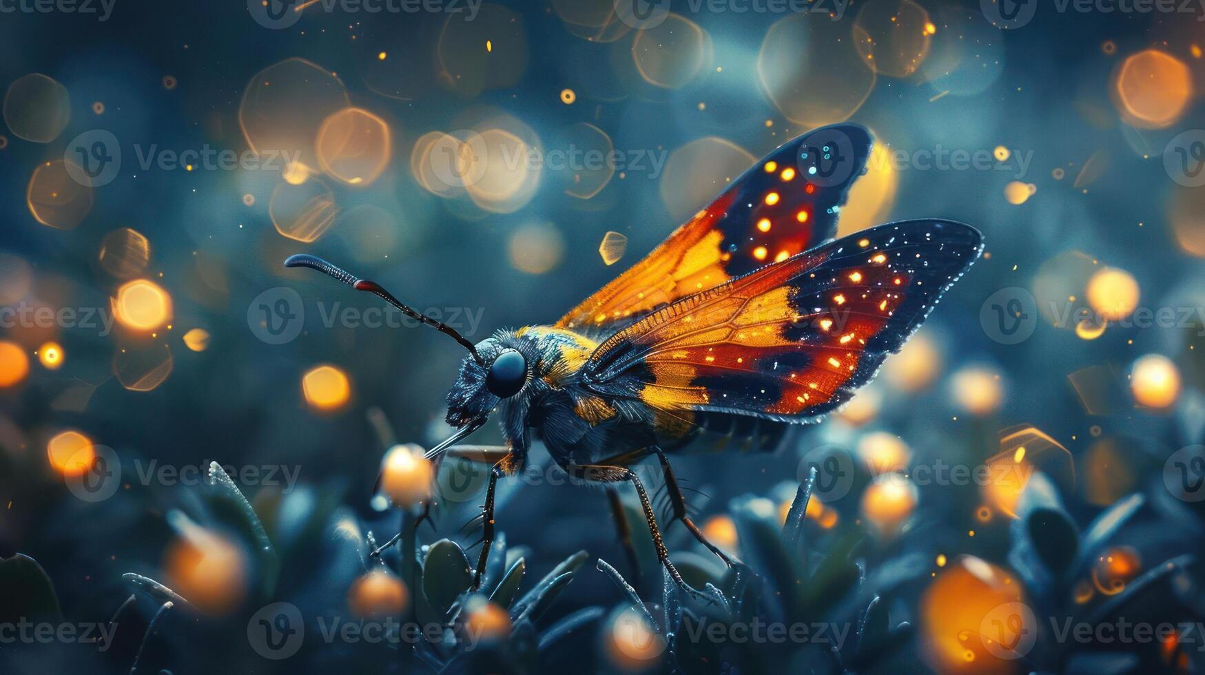 A captivating image of a firefly, photo