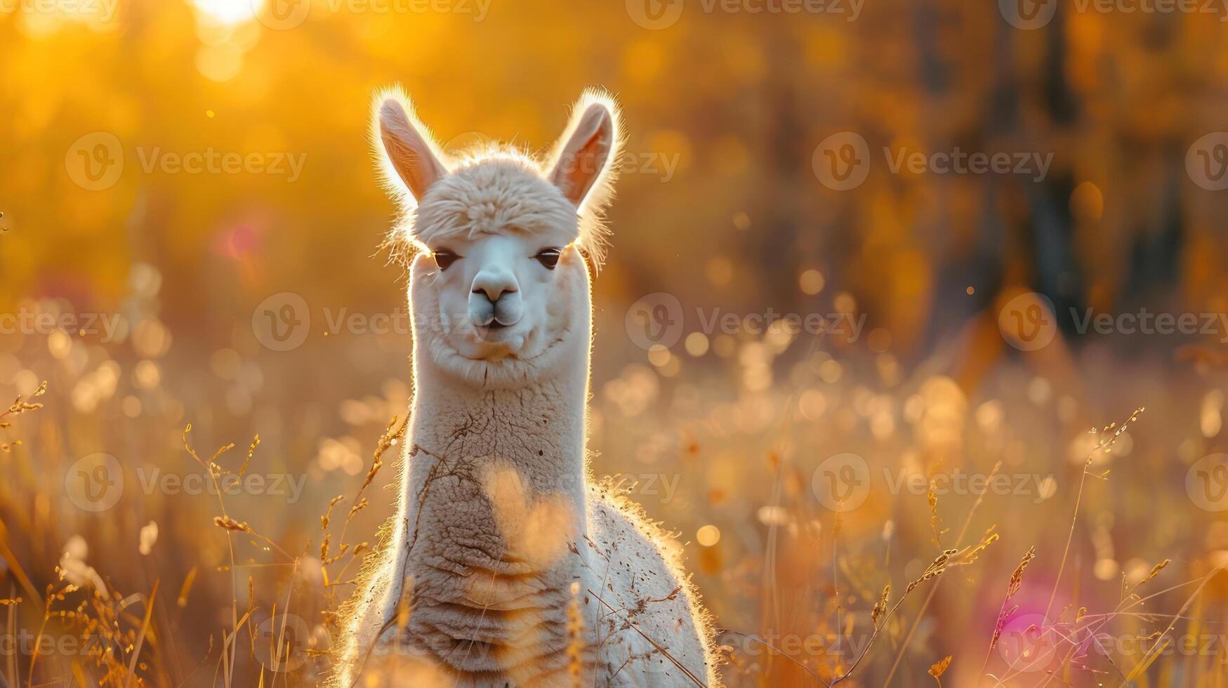 a heartwarming scene of an adorable lamb, possibly a llama or alpaca, photo