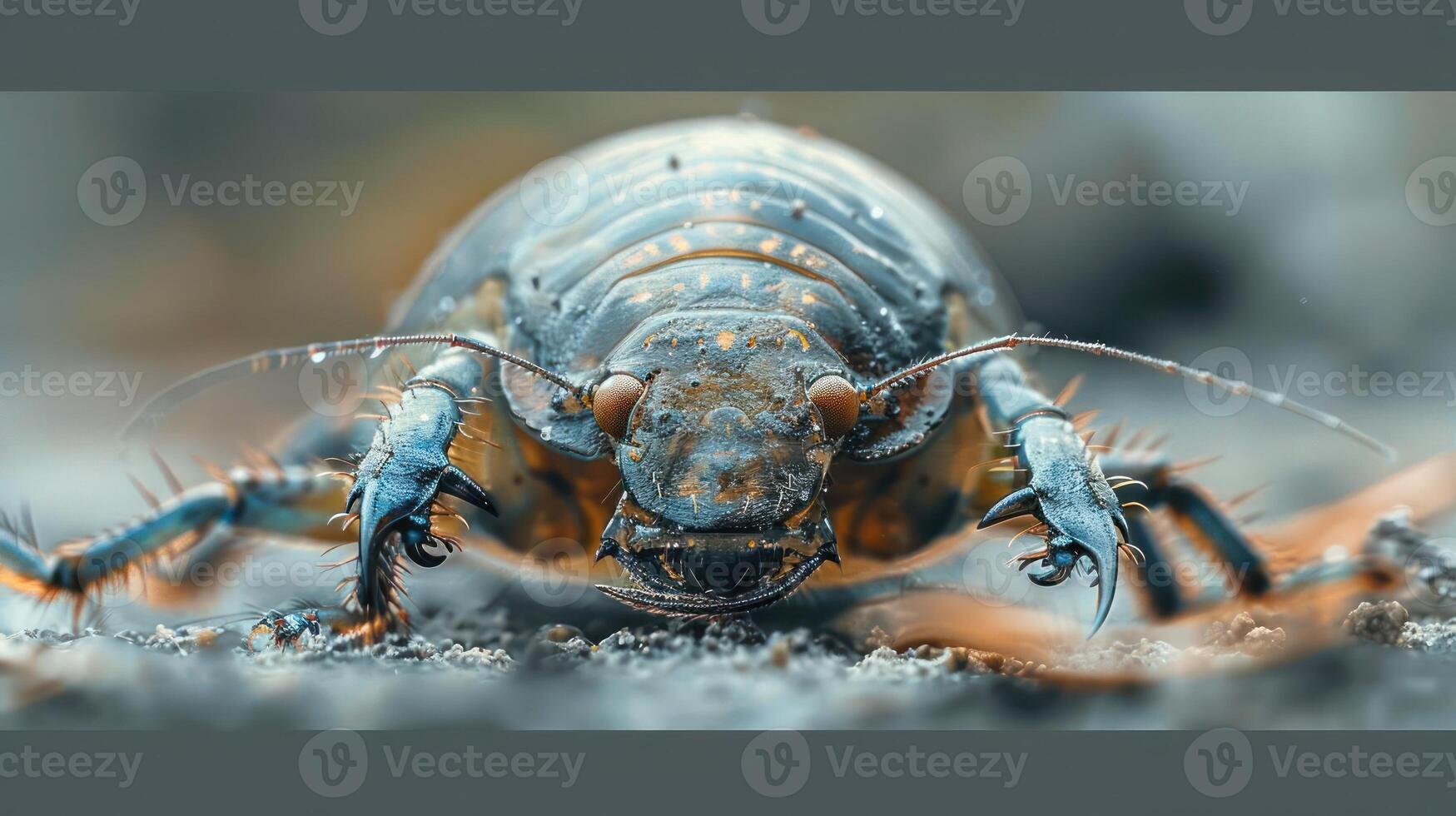 A detailed close-up photo of a cockroach on a textured surface.