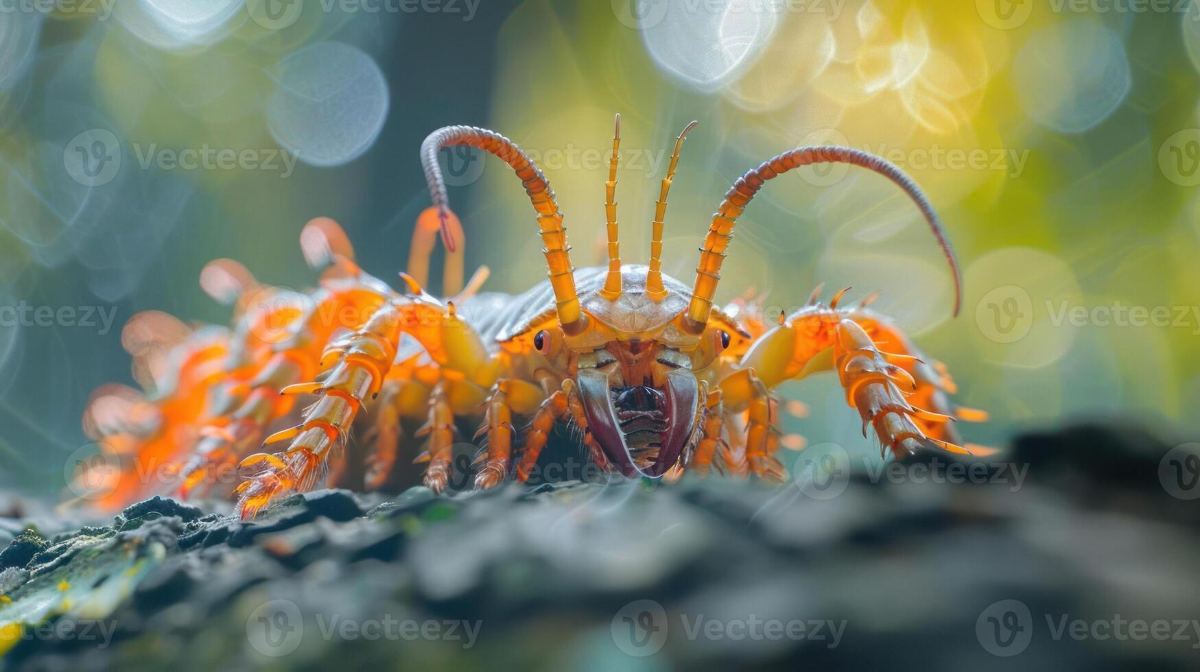 A close-up image of a red crab with orange-red legs and antennae. photo