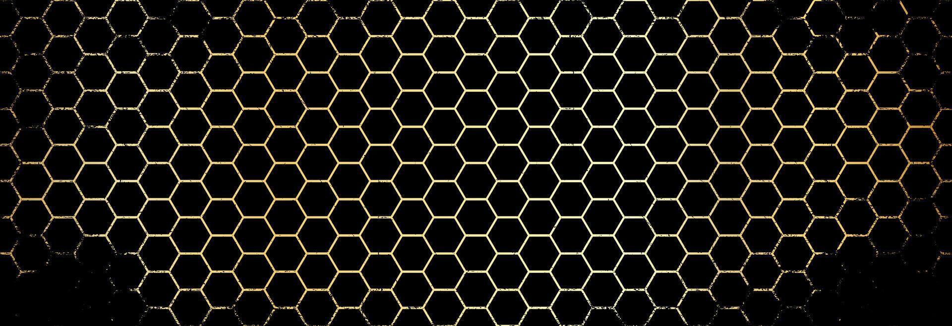 Golden hexagon abstract background. vector