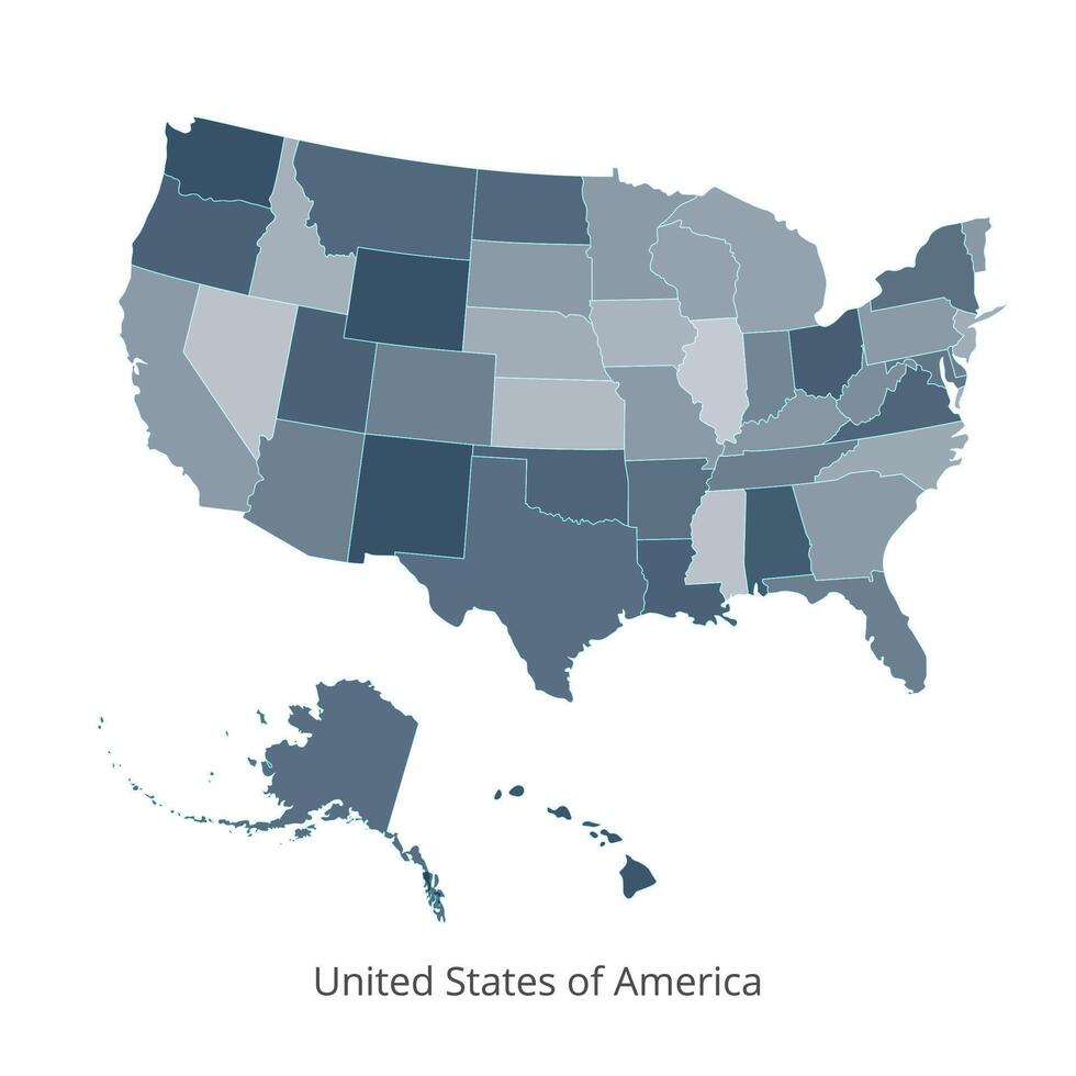 Map of the United States of America. image of a global map in the form of regions. Easy to edit vector