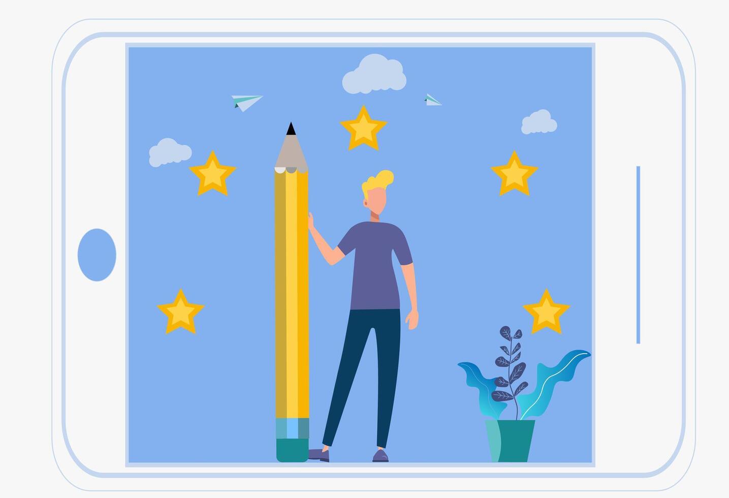Colorful illustration. Best performance rating, rating five. People leave feedback and comments, the highest rating for successful work. vector
