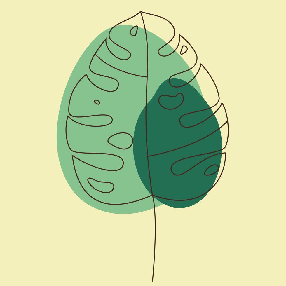 monstera leaf modern art vector