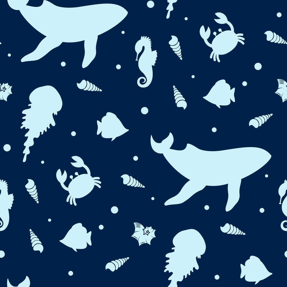 marine seamless pattern vector