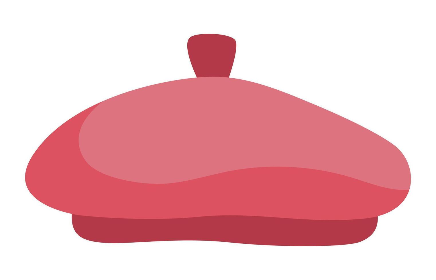 red beret icon. Traditional French hat. Head accessory illustration isolated on white background. vector