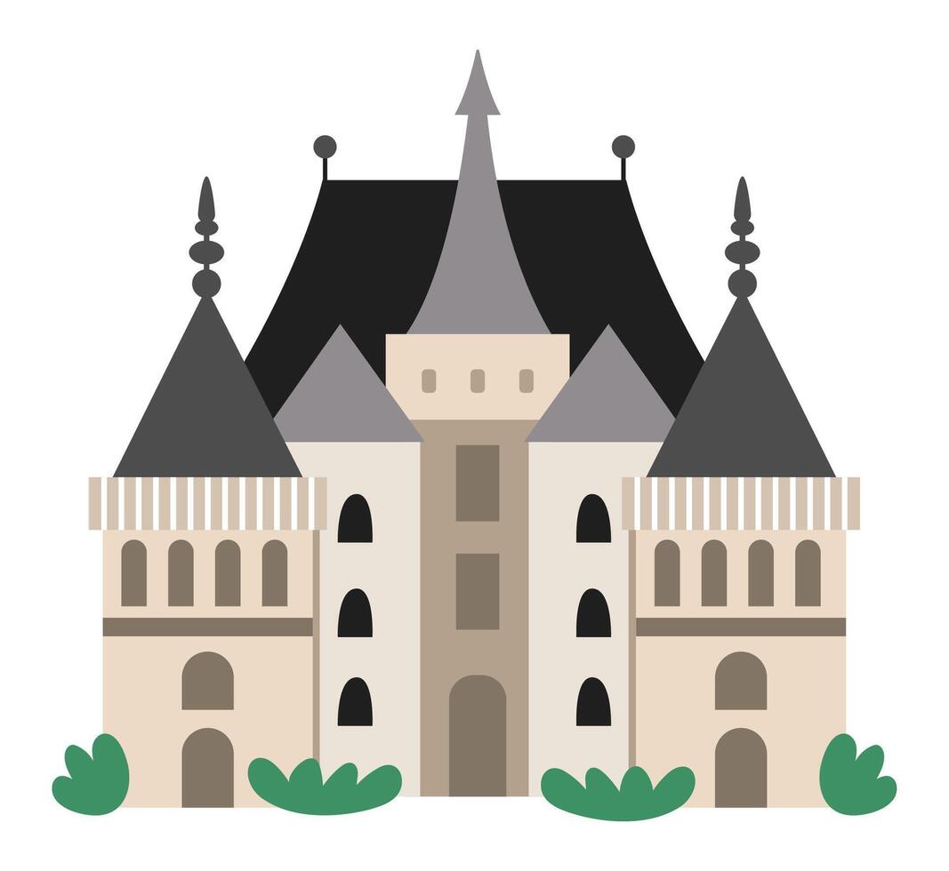 castle icon. Paris sight illustration. Traditional France landmark. Historical French flat style place of interest isolated on white background vector